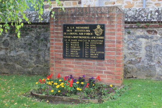 Tribute monument to RAF bombers crew dead on the village territory during WWII