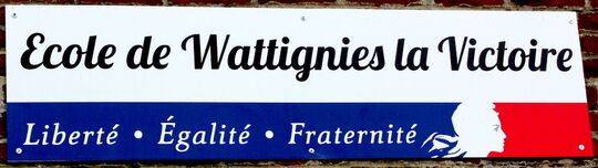 Ecriteau de l'école primaire de Wattignies-la-Victoire